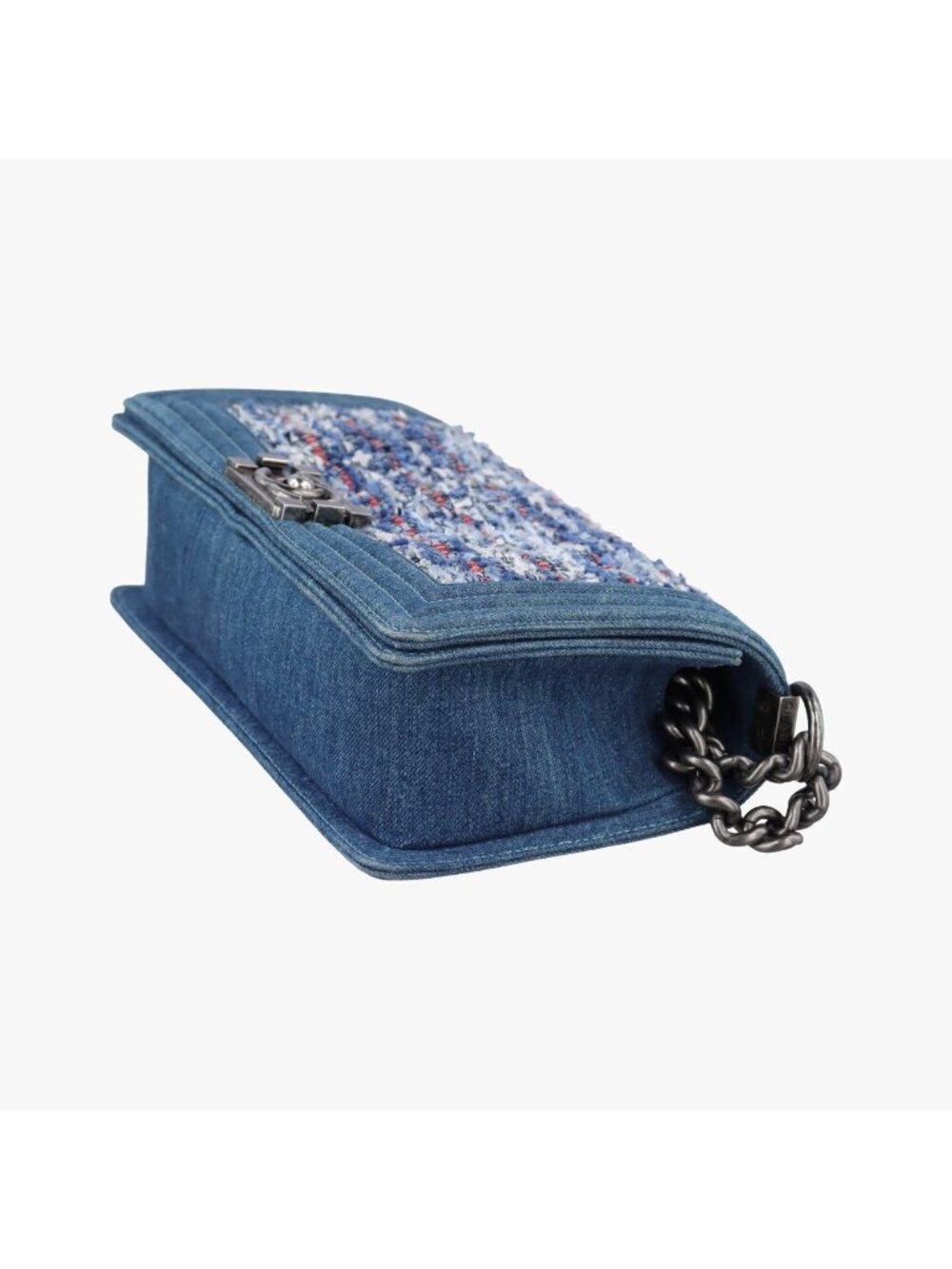 ★SOLD★ Chanel Blue Multicolor Denim Messenger Bag - Picture 4 of 15